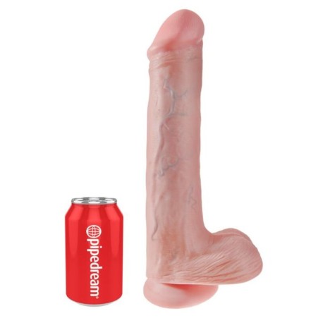 KING COCK - GODEMICHET RÉALISTE AVEC TESTICULES ET VENTOUSE 38 CM COULEUR