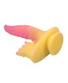 POWER MONSTERS - GODEMICHET MONSTRE ONDULÉ FANTASY AVEC VENTOUSE 22,5 CM Ø 5,5 CM ROSE ET JAUNE