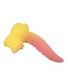 POWER MONSTERS - GODEMICHET MONSTRE ONDULÉ FANTASY AVEC VENTOUSE 22,5 CM Ø 5,5 CM ROSE ET JAUNE