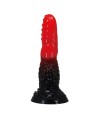 POWER MONSTERS - GODEMICHÉ FANTAISIE DRAGON DE FEU AVEC VENTOUSE 24,5 CM Ø 5,8 CM ROUGE ET NOIR