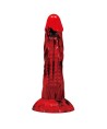 POWER MONSTERS - GODEMICHÉ MINOTAURE FANTASY AVEC VENTOUSE 21 CM Ø 5 CM ROUGE ET NOIR
