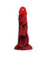 POWER MONSTERS - GODEMICHÉ MINOTAURE FANTASY AVEC VENTOUSE 21 CM Ø 5 CM ROUGE ET NOIR