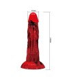 POWER MONSTERS - GODEMICHÉ MINOTAURE FANTASY AVEC VENTOUSE 21 CM Ø 5 CM ROUGE ET NOIR