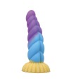 POWER MONSTERS - GODEMICHET EN SILICONE LICORNE TRICOLOR FANTASY 22 CM Ø 5 CM