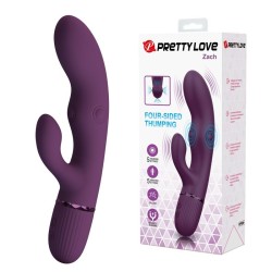 PRETTY LOVE - ZACH VIBRATEUR LAPIN RECHARGEABLE À POUSSER 5+5 FONCTIONS