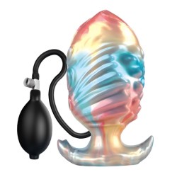 POWER MONSTERS - PLUG ANAL GONFLABLE TRICOLOR EBON LEVIATHAN 18 CM