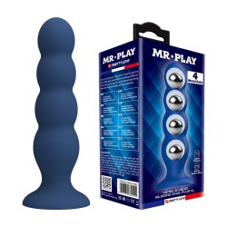 MR PLAY - PLUG ANAL AVEC 4 BILLES MÉTALLIQUES ET VENTOUSE BLEUE