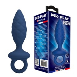 MR PLAY - PLUG ANAL TEXTURÉ AVEC ANNEAU BLEU M