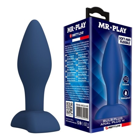 MR PLAY - PLUG ANAL CONIQUE EN SILICONE BLEU M