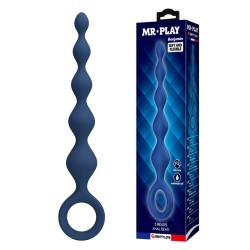 MR PLAY - PERLES ANALES EN SILICONE BLEU ET PLUG ANAL 20,4 CM
