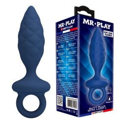 MR PLAY - PLUG ANAL TEXTURÉ AVEC ANNEAU BLEU L