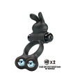 PRETTY LOVE - ANNEAU VIBRANT POUR PÉNIS AVEC STIMULATEUR LAPIN, 10 FONCTIONS, NOIR