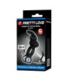 PRETTY LOVE - ANNEAU VIBRANT POUR PÉNIS AVEC STIMULATEUR LAPIN, 10 FONCTIONS, NOIR