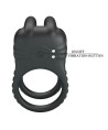 PRETTY LOVE - SINI ANNEAU PÉNIS VIBRANT RECHARGEABLE 10 FONCTIONS NOIR