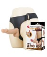 PRETTY LOVE - HARNAIS ZANE AVEC GODEMICHET FLEXIBLE 17 CM Ø 4,3 CM NATUREL