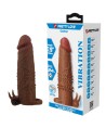 PRETTY LOVE - MANCHON VIBRANT POUR PÉNIS QUILLON 20 CM Ø 4 CM MARRON