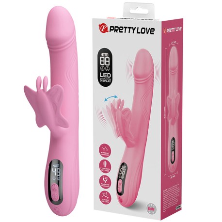 PRETTY LOVE - VIBRATEUR BELLA RABBIT AVEC STIMULATION PAPILLON ET LED ROSE