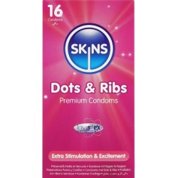 SKINS - PACK DE 16 PRÉSERVATIFS PREMIUM DOTS RIBS