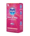 SKINS - PACK DE 16 PRÉSERVATIFS PREMIUM DOTS RIBS