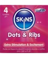SKINS - PACK DE 4 PRÉSERVATIFS PREMIUM DOTS RIBS