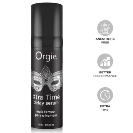 ORGIE - SÉRUM RETARDANT À BASE DE SILICONE XTRA TIME SANS ANESTHÉSIANT 15 ML