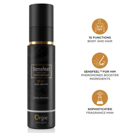 ORGIE - SENSFEEL POUR HOMME ÉLIXIR DE SÉDUCTION 10 EN 1 CORPS ET CHEVEUX 100 ML