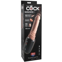 KING COCK PLUS - GODEMICHET EN SILICONE PROFESSIONNEL AVEC ACCÉLÉRATEUR, VIBRATION ET LUMIÈRE CHAUFFANTE 12,7 CM