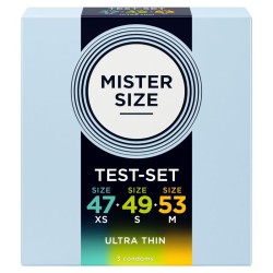 MISTER SIZE - PACK ÉCHANTILLON DE PRÉSERVATIF TAILLE 47-49-53 MM (3 UNITÉS)