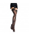 LEG AVENUE -BAS EN DENTELLE ROMANTIQUE FLEURIE