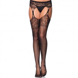 LEG AVENUE TEAR DROP GARTERBELT SOTCKINGS NOIR