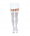 LEG AVENUE - CUISSES HAUTES EN NYLON AVEC NOEUD BLANC / BLANC