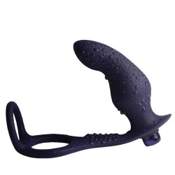 ROCKS-OFF - NOVA ZENTURIAN PLUG VIBRANT POUR LA PROSTATE AVEC ANNEAUX 16 MODES BLEU FONCÉ