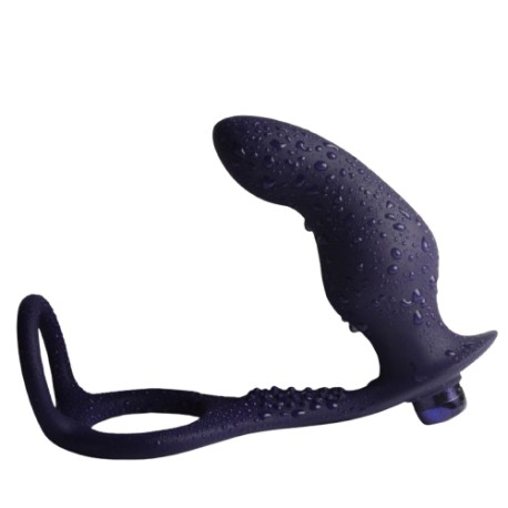 ROCKS-OFF - NOVA ZENTURIAN PLUG VIBRANT POUR LA PROSTATE AVEC ANNEAUX 16 MODES BLEU FONCÉ