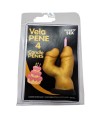 DIABLO PICANTE - BOUGIE PÉNIS EN FORME DE CHIFFRE 4 COULEUR OR