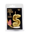 DIABLO PICANTE - BOUGIE PÉNIS EN FORME DE CHIFFRE 5 COULEUR OR