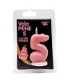 DIABLO PICANTE - BOUGIE PÉNIS EN FORME DE CHIFFRE 5 ROSE