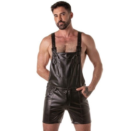 LOCKER GEAR - PUNCH HOLE LEATHERETTE PETO CORTO NEGRO S