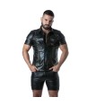 LOCKER GEAR - PUNCH HOLE LEATHERETTE CAMISA BLANCO S