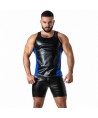 LOCKER GEAR - PUNCH HOLE LEATHERETTE CAMISETA DE TIRANTES AZUL S