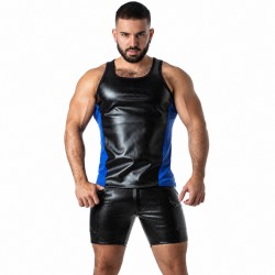 LOCKER GEAR - PUNCH HOLE LEATHERETTE CAMISETA DE TIRANTES AZUL S