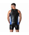 LOCKER GEAR - PUNCH HOLE LEATHERETTE CAMISETA DE TIRANTES AZUL S