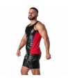 LOCKER GEAR - PUNCH HOLE LEATHERETTE CAMISETA DE TIRANTES AZUL S