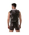 LOCKER GEAR - PUNCH HOLE LEATHERETTE SUDADERA CON CAPUCHA BLANCO S