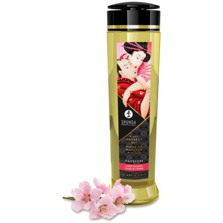 SHUNGA - PASSION HUILE DE MASSAGE ÉROTIQUE FLEUR DE CERISIER 240 ML