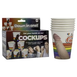 SPENCER FLEETWOOD - COCKUPS LOT DE 6 GOBELETS DE FÊTE AVEC MOTIFS DE PÉNIS