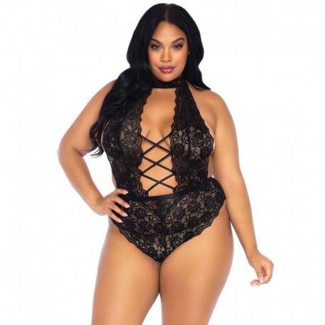 LEG AVENUE FLORAL DENTELLE CROTHLESS TEDDY GRANDE TAILLE