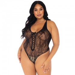 LEG AVENUE STRING EN DENTELLE FLORAL TEDDY GRANDE TAILLE