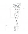 PASSION WOMAN BS025 ROBE BODYSTOCKING STYLE BLANC TAILLE UNIQUE