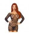 LEG AVENUE - MINI-ROBE EN DENTELLE MANCHES LONGUES TAILLE UNIQUE