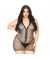 LEG AVENUE ROBE RÉSILLE ZIPPÉE 1X-2X